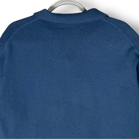 Woods & Gray 100% Cashmere Polo Sweater Sz L Long Sleeve Blue Casual Luxury - Picture 8 of 10